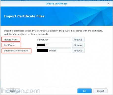 Certificates upload